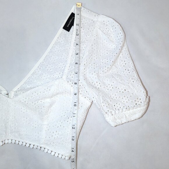 NWOT Majorelle | Revolve White Eyelet Crop Top "Franca" Coquette | Size Small - Picture 10 of 12